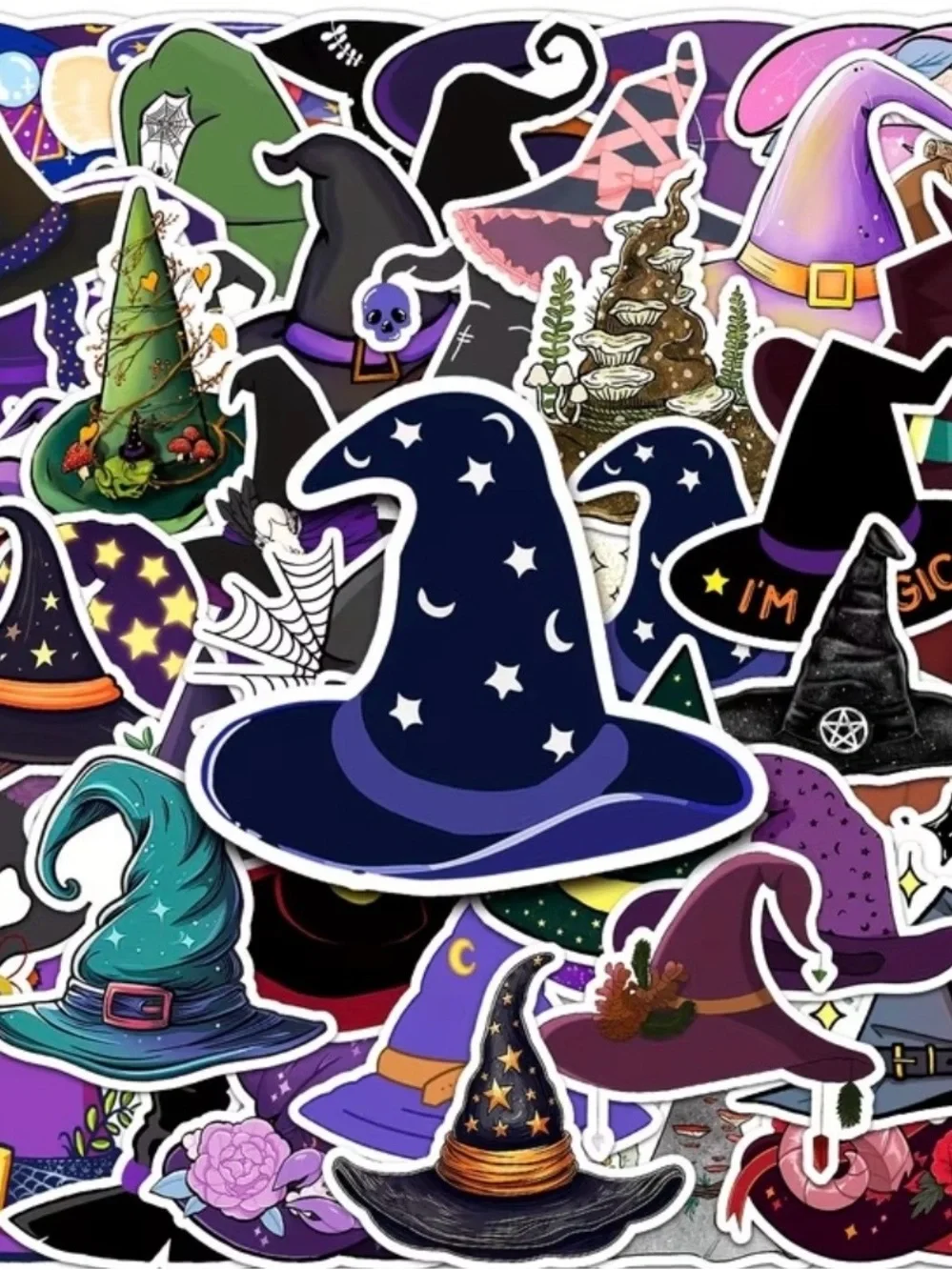 50 Magical Witch Hats Stickers Mystical Halloween